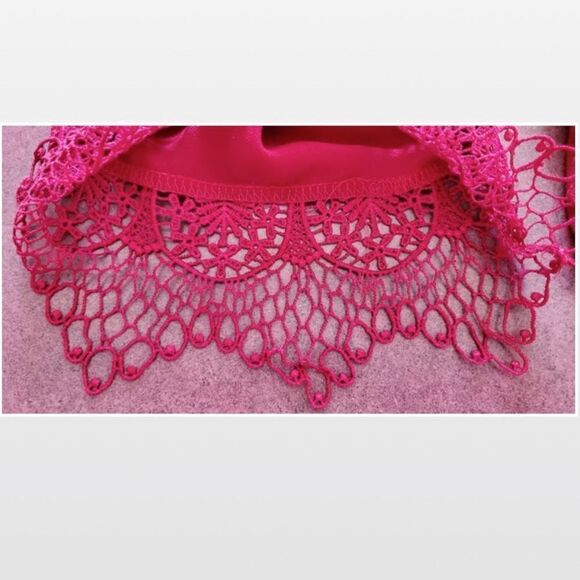 Y2K Charlotte Russe Small Red Chiffon Crop Trend Top - Picture 15 of 16